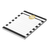 Bloc-note Chic noir rayures monogramme Pad (Tourné)