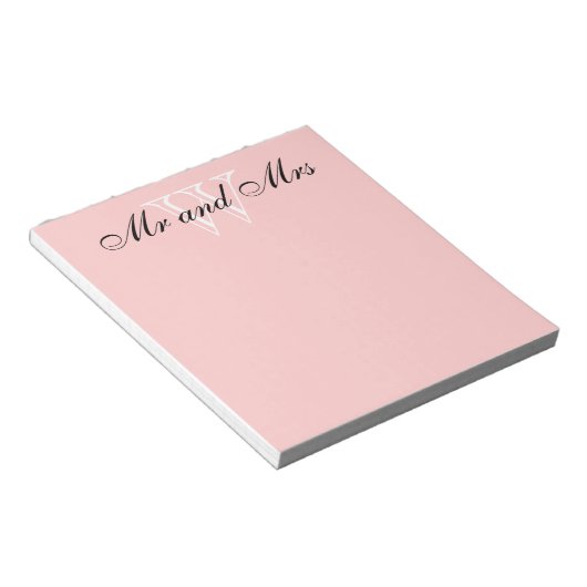 Bloc-note CHIC NOTEPAD_""M. et Mme" ROSE BLANCHE/BLANCHE (Incliné)