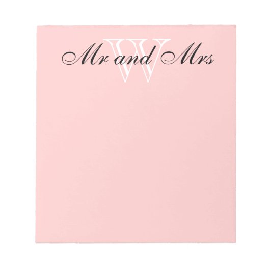 Bloc-note CHIC NOTEPAD_""M. et Mme" ROSE BLANCHE/BLANCHE (Devant)