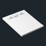 Bloc-note CHIC NOTEPAD_"M. et Mme" WHITE<br><div class="desc">"M. et Mme" WHITE. TEXTE NOIR/GRIS</div>