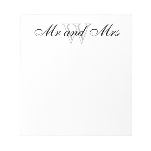 Bloc-note CHIC NOTEPAD_"M. et Mme" WHITE (Devant)