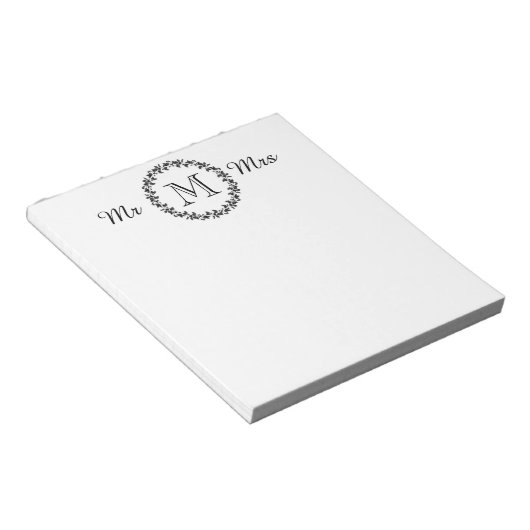 Bloc-note CHIC POST-IT-NOTE_"M. et Mme" BLANC/BLANC (Incliné)