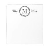 Bloc-note CHIC POST-IT-NOTE_"M. et Mme" BLANC/BLANC (Devant)