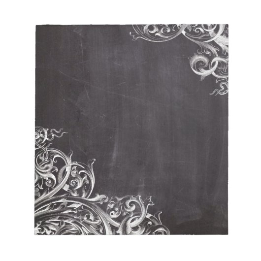 Bloc-note chic poule chic chic chalkboard monogramme (Devant)
