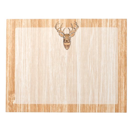 Bloc-note Chic Queue blanche Cerf Buck Tête Lumière Grain de (Devant)