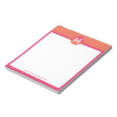 Bloc-note Chic Rétro Rose Orange Géométrique Monogramme Mode (Tourné)