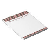 Bloc-note Chic rose et Brown zèbre raypes (Incliné)