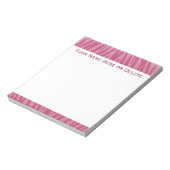 Bloc-note Chic rose zèbre rayures (Tourné)