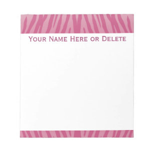 Bloc-note Chic rose zèbre rayures
