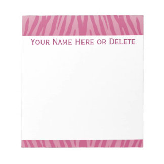 Bloc-note Chic rose zèbre rayures