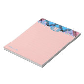 Bloc-note Chic Script Personnalisé Monogramme Plaid Jeans Pi (Tourné)