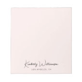 Bloc-note Chic Signature Script Monogramme rose (Devant)