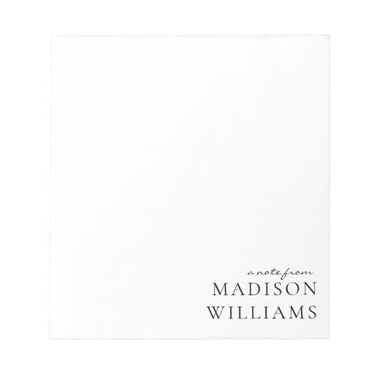 Bloc-note Chic Une note de papeterie de typographie de scrip (Devant)