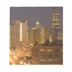 Bloc-note Chicago, Illinois, Skyline depuis West Loop à