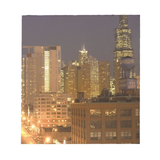 Bloc-note Chicago, Illinois, Skyline depuis West Loop à (Devant)