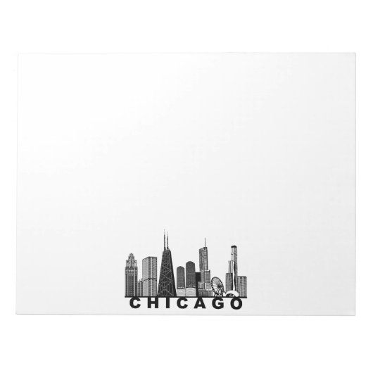 Bloc-note Chicago Skyline Silhouette  (Devant)