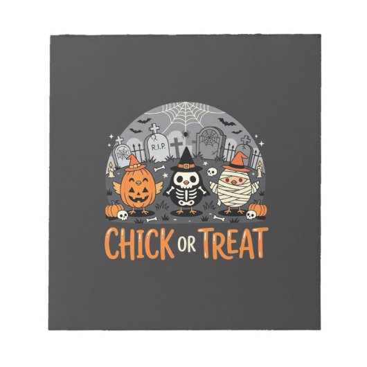 Bloc-note Chick or Treat Mignon Design de Cimetière Hallowee (Devant)