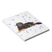 Bloc-note Chien aux Coeurs pourpres en chute (Incliné)