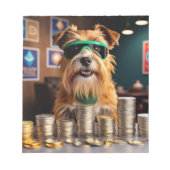 Bloc-note Chien avec des pièces de crypto (Devant)