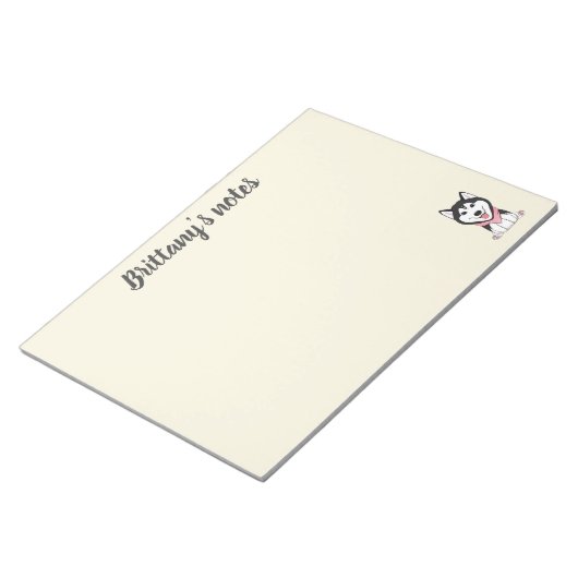 Bloc-note Chien blanc et noir (Incliné)