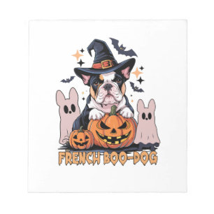 Bloc-note Chien Boo Français Mignon Frenchie Halloween Fantô