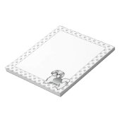 Bloc-note Chien Caricature Tzu, Blanc Et Argent (Tourné)