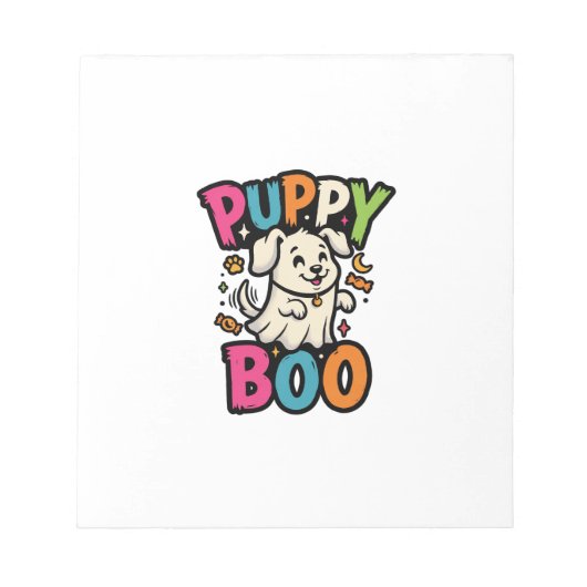 Bloc-note Chien Chiot Boo d'Halloween (Devant)