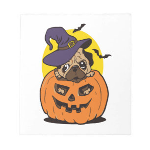 Bloc-note Chien Citrouille Halloween, Drôle de Chien d'Hallo