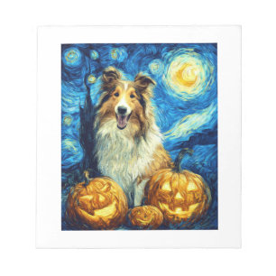 Bloc-note Chien Colley Rough Cute Halloween Jack O Lantern C