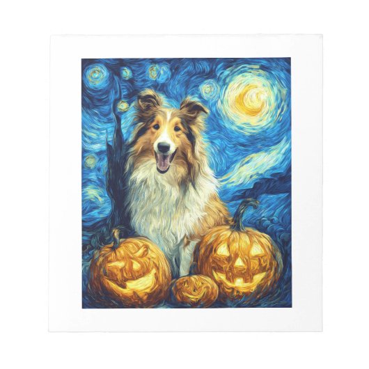 Bloc-note Chien Colley Rough Mignon Halloween Jack O Lantern (Devant)