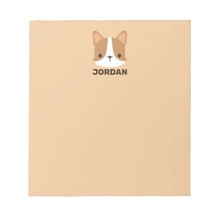 Bloc-note Chien Corgi mignon avec nom personnalisé