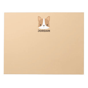 Bloc-note Chien Corgi mignon avec nom personnalisé