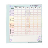 Bloc-note Chien Daily Tracker Notepad 40 pages Sunday Starte (Devant)