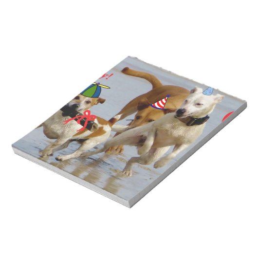 Bloc-note chien d'anniversaire heureux (Tourné)