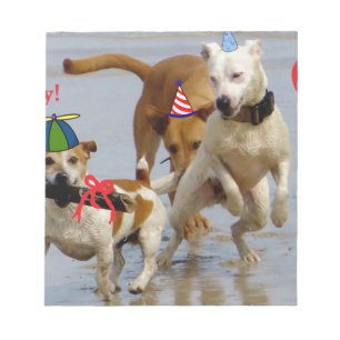 Bloc-note chien d'anniversaire heureux