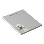 Bloc-note Chien de caniche standard blanc (Incliné)