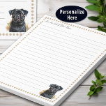Bloc-note Chien de Carlin noir personnalisé<br><div class="desc">Le Black Carlin Dog Personnalisé Lined Notepad est un must pour les amateurs de carlins ! Doté d'un chiot au carlin noir sucré dans le coin, ce bloc-notes personnalisable vous permet d'ajouter votre nom, votre surnom ou votre slogan. Parfait pour l'écriture, le gribouillage ou le dessin, il fait un cadeau...</div>