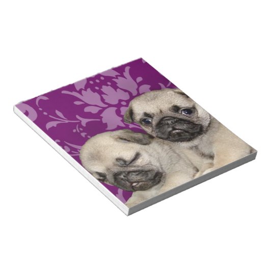 Bloc-note Chien de chiots carlins (Incliné)