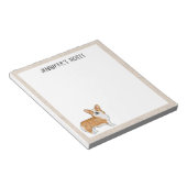 Bloc-note Chien De Corgi Gallois Pembroke Rouge Avec Texte P (Incliné)