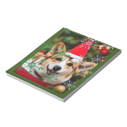 Bloc-note Chien de Corgi souriant Noël fun (Tourné)