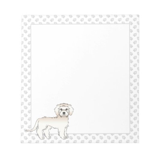 Bloc-note Chien de dessin animé Cream Mini Goldendoodle & em (Devant)