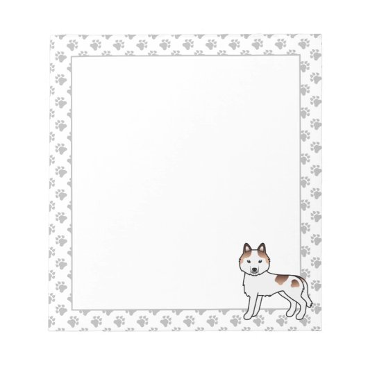 Bloc-note Chien de dessin animé mignon Husky sibérien pie ro (Devant)