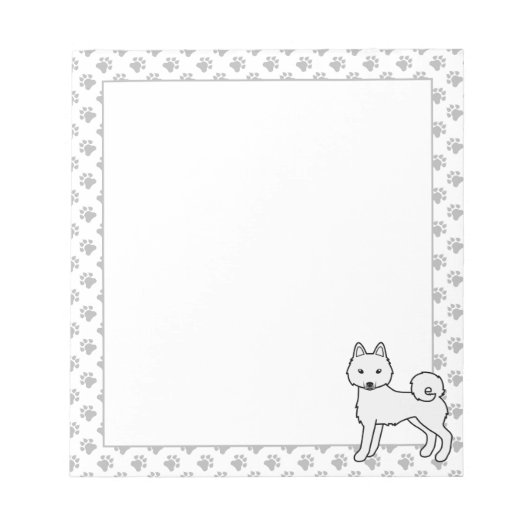 Bloc-note Chien de dessin animé mignon Klee Kai blanc d'Alas (Devant)