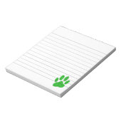Bloc-note Chien de feuillage vert Empreinte de patte lié (Tourné)