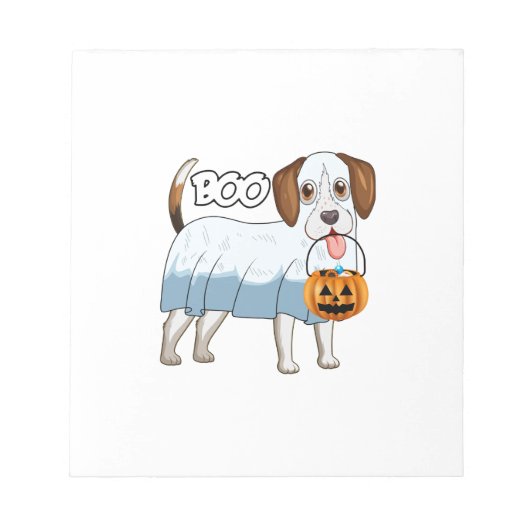 Bloc-note Chien de Halloween Beagle Fantôme (Devant)