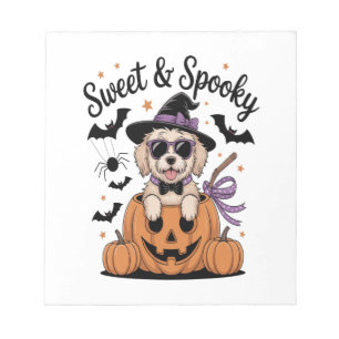 Bloc-note Chien de Halloween doux et effrayant