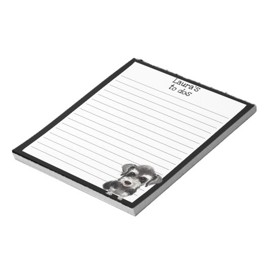 Bloc-note Chien de marionnette Schnauzer Miniature Linked To (Tourné)