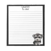 Bloc-note Chien de marionnette Schnauzer Miniature Linked To (Devant)