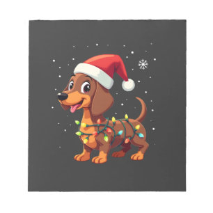 Bloc-note Chien de Noël Dachshund Père Noël Xmas Wiener 3