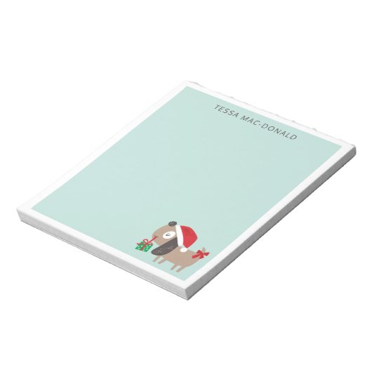 Bloc-note Chien de Noël mignon à la menthe (Tourné)